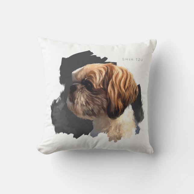 Coussin Carreau décoratif de Shih Tzu (Recto)