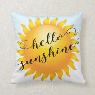 Coussin Carreau décoratif de soleil moderne de bonjour