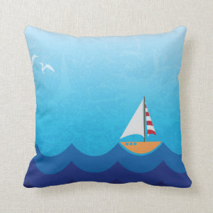 Coussin Carreau décoratif de voilier tropical