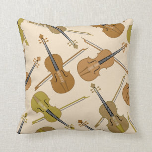 Coussin Carreau décoratif d'instruments de violon de