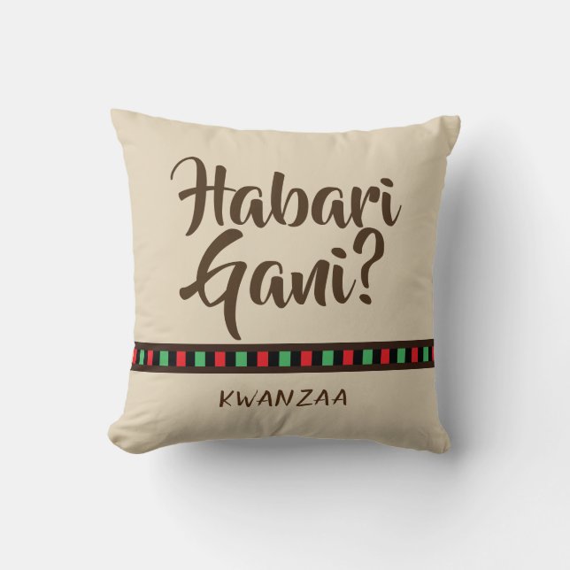 Coussin Carreau des points | de Habari Gani - de Kwanzaa (Recto)