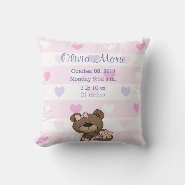 Coussin Carreau d'ours de nounours de bébé de stat de (Recto)