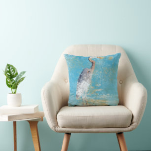 Coussin Carreau du héron de grand bleu