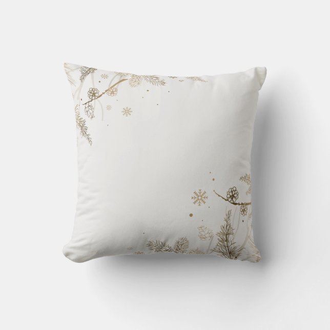 Coussin Carreau élégant de Noël | de branches d'arbre de (Recto)
