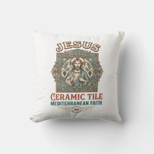 Coussin Carreau en céramique Jésus Méditerranéen Foi Jésus
