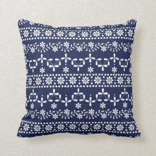 Coussin Carreau en encre d'échantillonneur de la Virginie