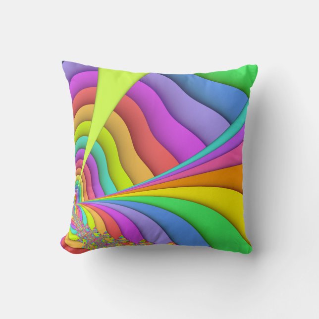 Coussin Carreau en pastel de fractale d'art de sable (Recto)