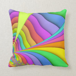 Coussin Carreau en pastel de fractale d'art de sable