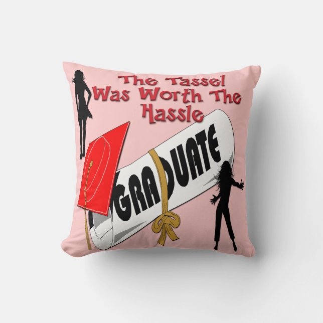 Coussin Carreau (femelle) rouge de casquette de diplômé de (Recto)