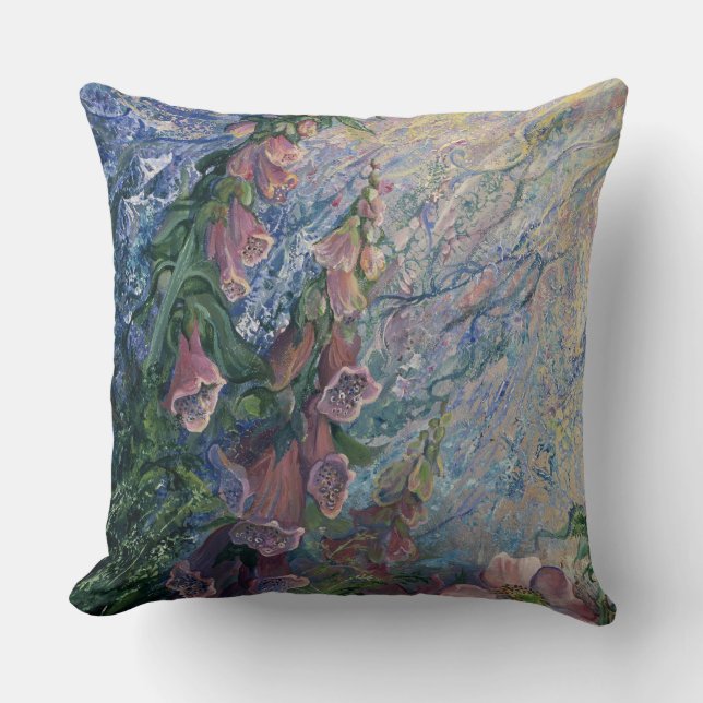 Coussin Carreau floral de digitale (Recto)