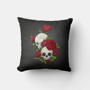 Coussin Carreau floral de Skulls Dia de los Muertos  
