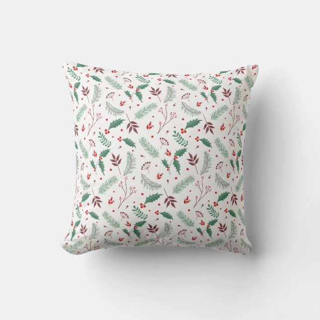 Coussin Carreau floral du motif | de Noël élégant (Recto)