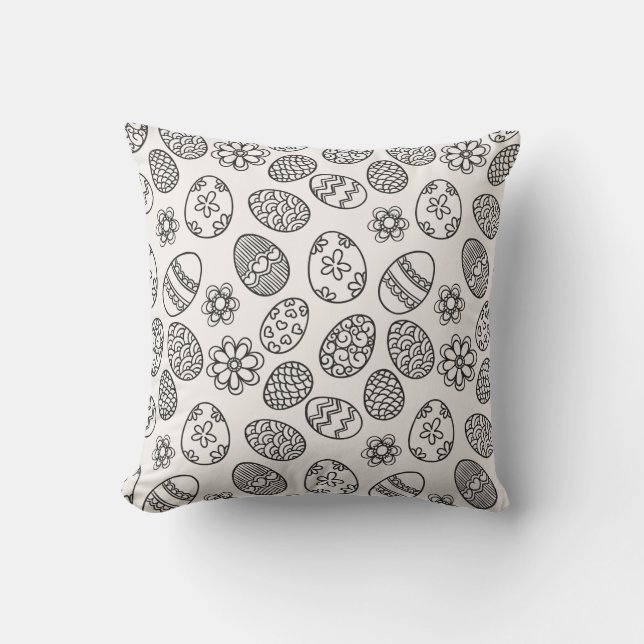 Coussin Carreau floral élégant du motif | d'oeufs de (Recto)