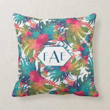 Carreau floral tropical de monogramme