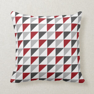 Coussin Carreau géométrique rouge et gris