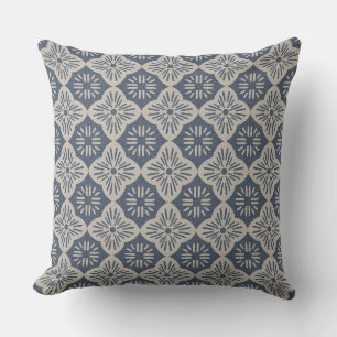 Coussin Carreau graphique casablanca en denim et motif tau