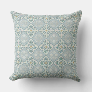 Coussin Carreau graphique casablanca en motif bleu poussié