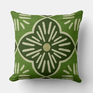 Coussin Carreau graphique Casablanca en motif vert