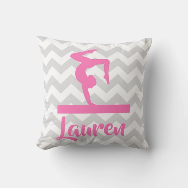 Coussin Carreau gris rose de gymnastique (Recto)