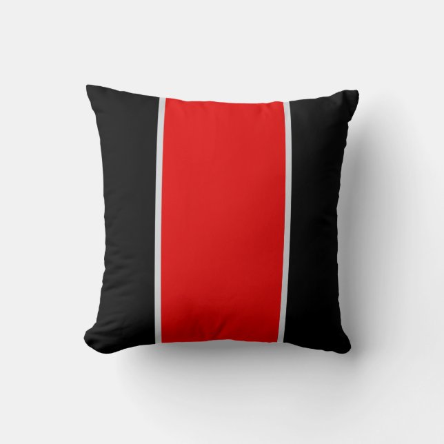 Coussin Carreau gris rouge noir (Recto)