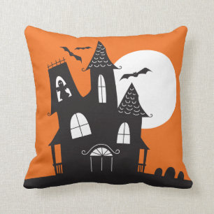 Coussin Carreau hanté mignon de Halloween de Chambre