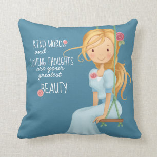 Coussin Carreau inspiré de citation de beauté de filles