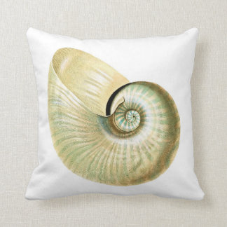Coussin Carreau iridescent pâle de coquillage de Nautilus