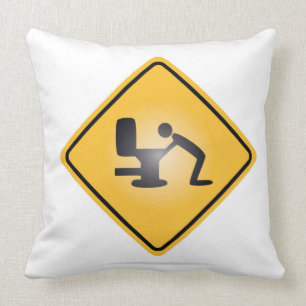 Coussin Carreau jaune de panneau d'avertissement de gueule