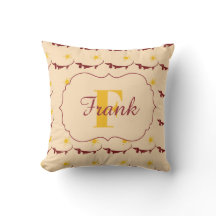 Carreau jaune mignon de nom de monogramme de