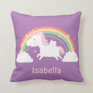 Coussin Carreau mignon de pièce de filles de licorne et