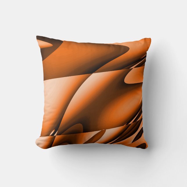 Coussin Carreau moderne brûlé d'abrégé sur orange (Recto)