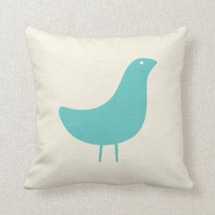 Coussin Carreau moderne d'oiseau de la moitié du siècle
