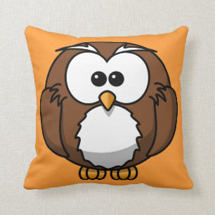 Coussin Carreau orange de hibou