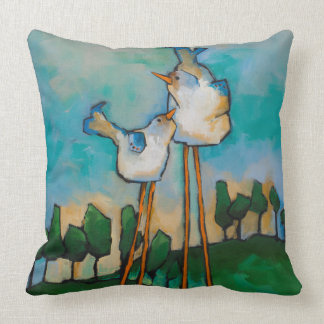 Coussin carreau original d'oiseaux
