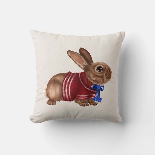 Coussin Carreau patriotique de lapin (Recto)