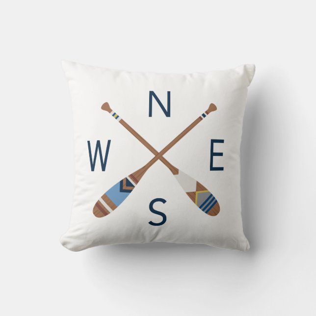 Coussin Carreau peint de boussole de palette (Recto)