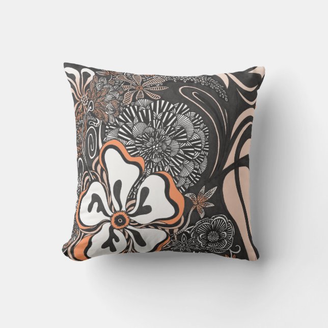 Coussin Carreau personnalisable floral de la couleur | de (Recto)