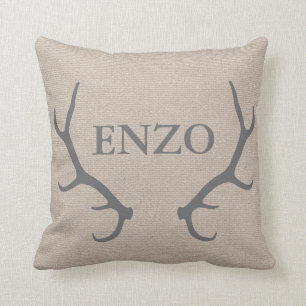 Coussin Carreau personnalisé d'andouillers de région