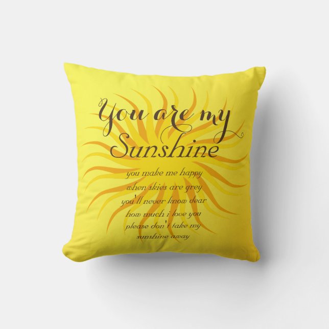 Coussin Carreau personnalisé de jaune de soleil (Recto)