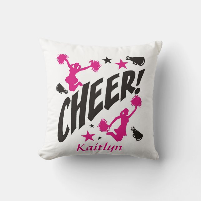 Coussin Carreau personnalisé de pom-pom girl (Recto)
