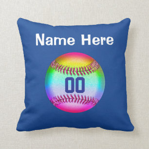 Coussin Carreau personnalisé du base-ball, NOM, NOMBRE