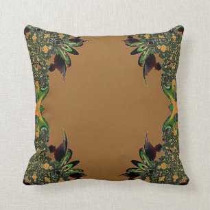 Coussin Carreau plumeux d'abrégé sur vert d'or