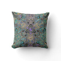 Carreau pourpre de mandala d'or de turquoise