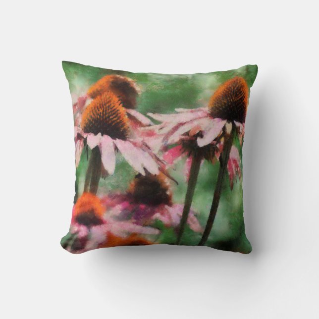 Coussin Carreau pourpre d'illustration de Coneflower (Recto)