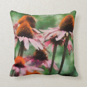 Coussin Carreau pourpre d'illustration de Coneflower