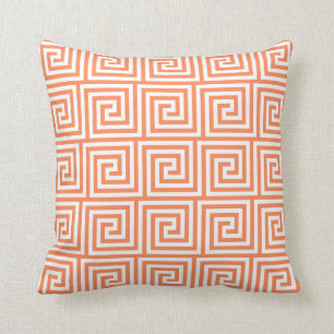 Coussin Carreau principal grec orange de nectarine