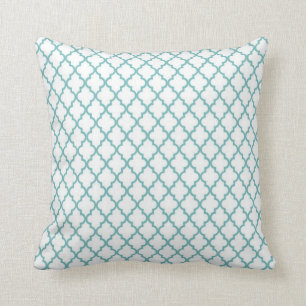 Coussin Carreau rayé et marocain de Teal de tuile