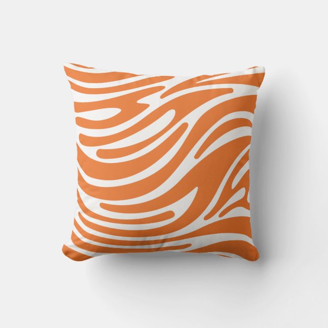 Coussin Carreau - rayures modernes de zèbre (oranges) (Recto)