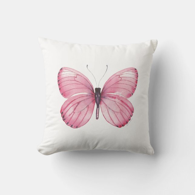 Coussin Carreau rose de papillon (Recto)