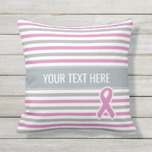 Coussin Carreau rose et argenté de coutume de rayures